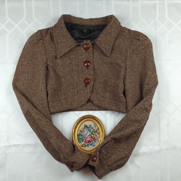 Zara Jackets & Blazers - Wool Blend Herringbone Bolero Old Fashioned Zara